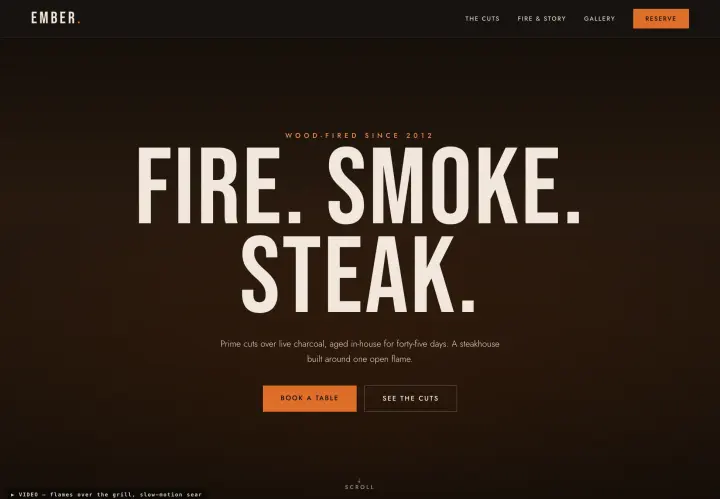 Steakhouse restaurant demo website by TRUQ